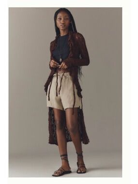 Anthropologie Cocoa Plum Long Cardigan